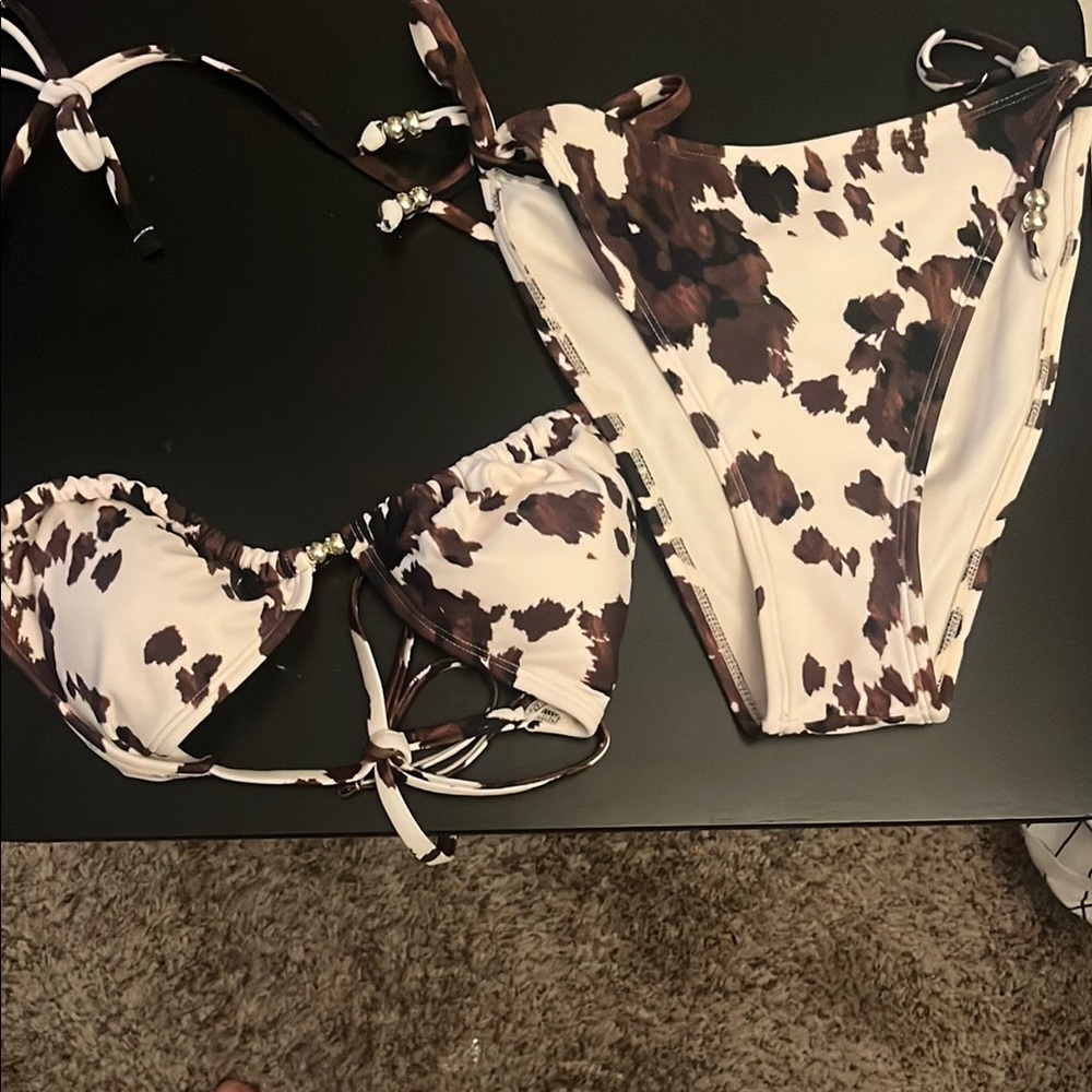 Cow Print Bikini Set